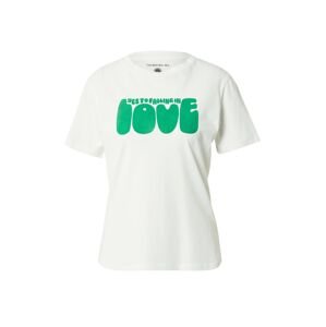 Thinking MU Tričko 'Yes Love' trávově zelená / bílá
