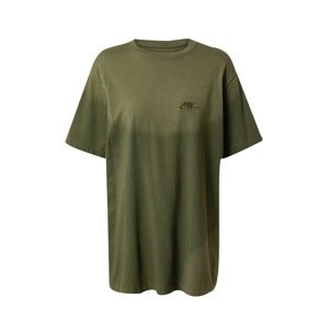 Nike Sportswear Tričko khaki / tmavě zelená