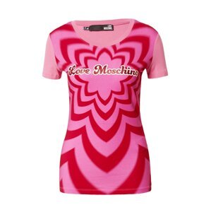 Love Moschino Tričko světle růžová / červená / bílá