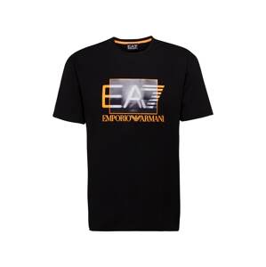 EA7 Emporio Armani Tričko šedá / oranžová / černá / bílá