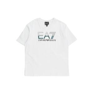 EA7 Emporio Armani Tričko smaragdová / černá / bílá