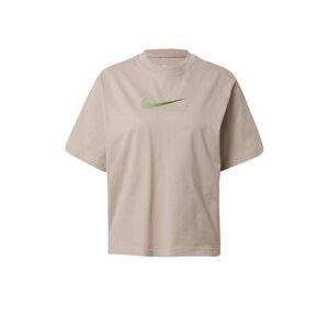 Nike Sportswear Tričko šedobéžová / zelená