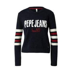 Pepe Jeans Svetr 'BONNIE' tmavě modrá / karmínově červené / bílá