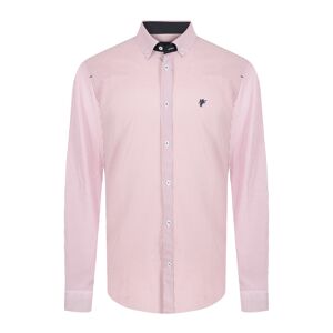 DENIM CULTURE Košile 'Delmar' námořnická modř / pink / růžová