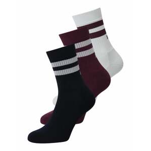 BJÖRN BORG Sportovní ponožky bordó / černá / bílá