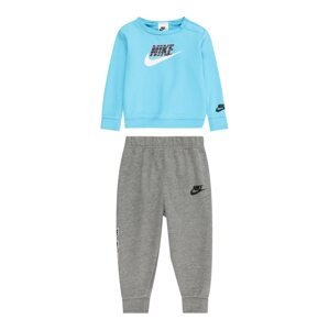 Nike Sportswear Joggingová souprava nebeská modř / šedý melír / černá / bílá