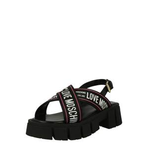 Love Moschino Páskové sandály  starorůžová / černá / bílá