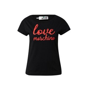 Love Moschino Tričko 'CORSIVO' grenadina / černá
