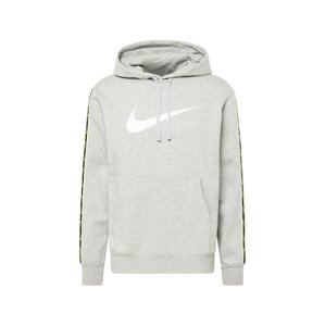 Nike Sportswear Mikina 'Repeat' šedý melír / svítivě zelená / černá / bílá