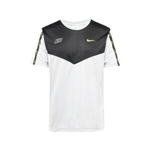 Nike Sportswear Tričko 'REPEAT' světle žlutá / světle šedá / černá