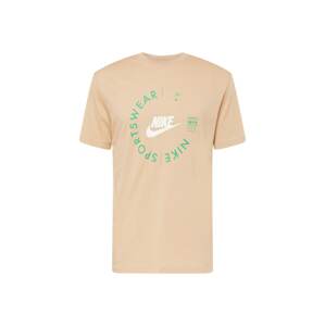 Nike Sportswear Tričko béžová / zelená / bílá