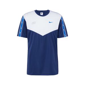 Nike Sportswear Tričko 'REPEAT' modrá / námořnická modř / bílá