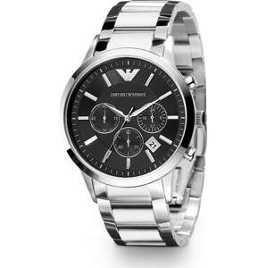 Emporio Armani Analogové hodinky  stříbrná / černá