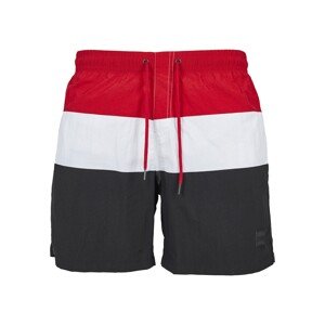 Urban Classics Plavecké šortky  bílá / ohnivá červená / černá