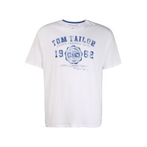 TOM TAILOR Men + Tričko  bílá / modrá
