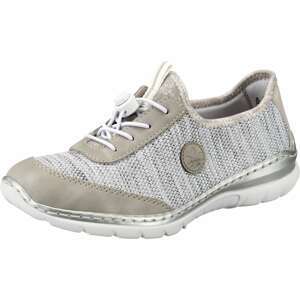 RIEKER Sportovní šněrovací boty  bílá / světle šedá / šedobéžová