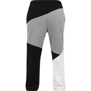 Urban Classics Kalhoty 'Zig Zag'  bílá / černá / šedý melír
