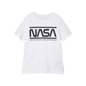 NAME IT Tričko 'NASA LUCAS'  bílá / černá