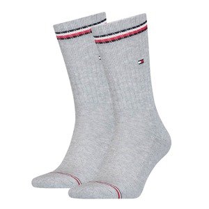 TOMMY HILFIGER Ponožky  šedá / bílá / červená / námořnická modř