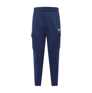 Nike Sportswear Kalhoty 'Club' tmavě modrá / bílá