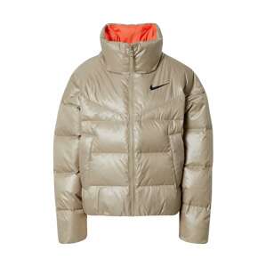 Nike Sportswear Zimní bunda  tmavě béžová / černá / tmavě oranžová