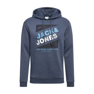 JACK & JONES Mikina 'Defender'  modrý melír / černá / bílá