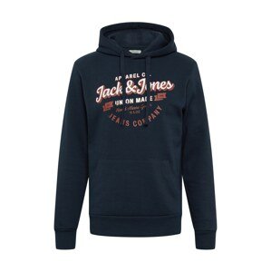 JACK & JONES Sweatshirt  tmavě modrá / pastelově červená / bílá