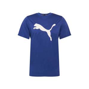 PUMA Funkční tričko 'Heather Cat'  modrý melír / bílá
