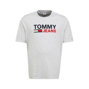 Tommy Jeans Plus Tričko  stříbrně šedá / červená / tmavě modrá