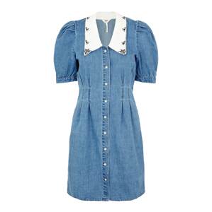 OBJECT Košilové šaty 'Zoe'  modrá džínovina / bílá