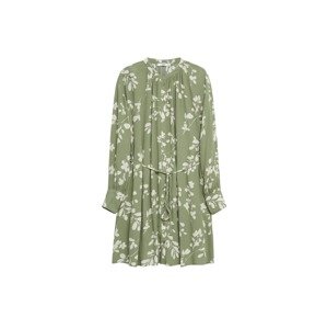 MANGO Košilové šaty 'Flor'  pastelově zelená / bílá