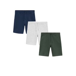 MANGO KIDS Shorts  námořnická modř / šedý melír / tmavě zelená