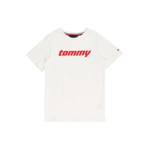 TOMMY HILFIGER Tričko  bílá / světle červená / námořnická modř