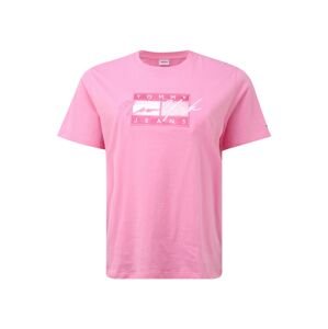 Tommy Jeans Curve Tričko  světle růžová / tmavě růžová / bílá