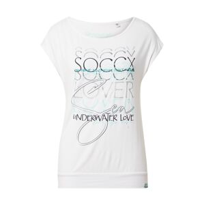 Soccx Tričko  bílá / černá / zelená / šedá