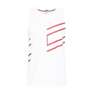 Tommy Sport Funkční tričko  bílá / červená / černá