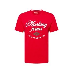 MUSTANG T-Shirt 'Alex'  červená / bílá / tmavě modrá