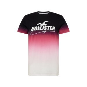 HOLLISTER Tričko  růžová / černá / bílá