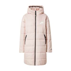Nike Sportswear Zimní kabát pastelově růžová / černá / bílá