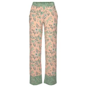 LASCANA Pyžamové kalhoty béžová / zelená