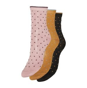 VERO MODA Ponožky 'Linn'  černá / zlatě žlutá / růžová