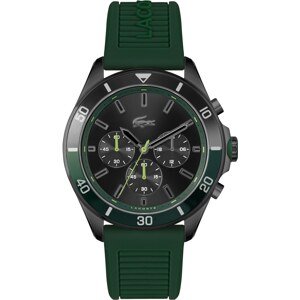 LACOSTE Analogové hodinky  tmavě zelená / černá