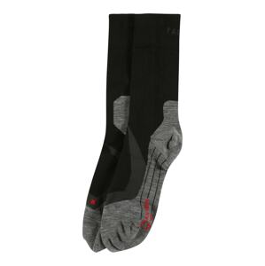 FALKE Sportovní ponožky  černá / šedý melír / červená