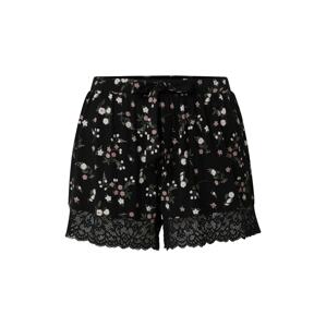 Hunkemöller Pyžamové kalhoty 'Ditzy Flower'  černá / růžová / tmavě zelená / bílá