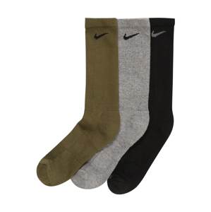 NIKE Sportovní ponožky  černá / šedý melír / olivová
