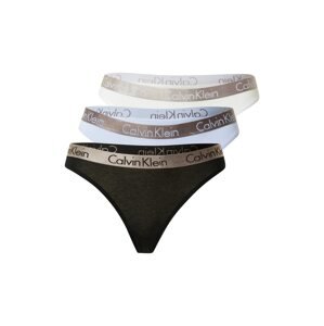 Calvin Klein Underwear Tanga  černá / azurová / bílá / stříbrně šedá