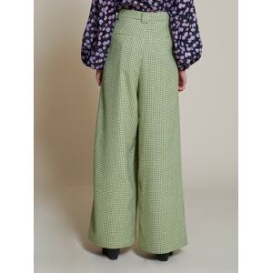 Stella Nova Kalhoty se sklady v pase 'Eline'  krémová / antracitová / světle zelená