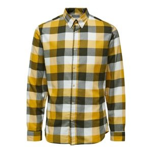 SELECTED HOMME Košile  tmavě žlutá / bílá / khaki