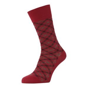 FALKE Ponožky 'Smart Check'  karmínově červené / černá / kouřově šedá