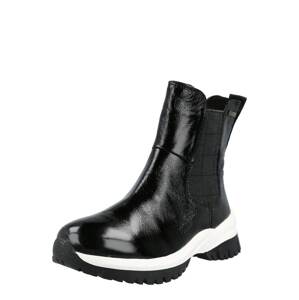 CAPRICE Chelsea boty  černá / tmavě šedá / šedý melír